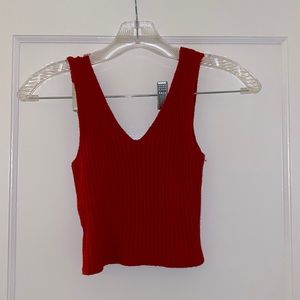 Red knitted top